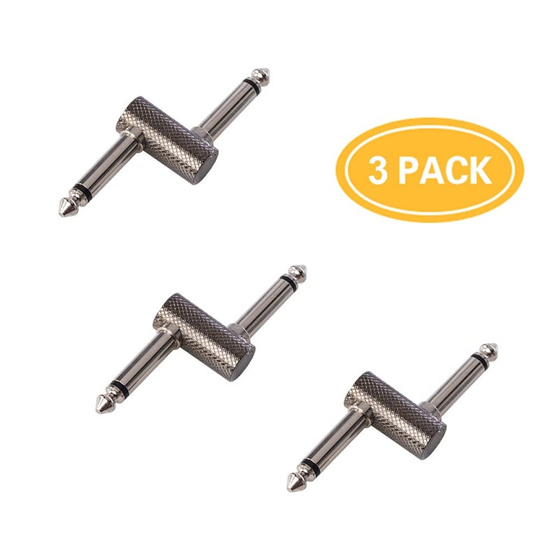 Rayzm Guitar Pedal Patch Connector, 6.35mm (1/4") Effect Couplers, Male to Male Offset Plug Adaptor for Pedal-Board Instead of Patch Cable, Pack of 3 - Image 5